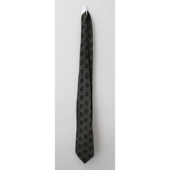 Geoffrey Beene Vintage Mens Plant Tie Black/Green Onesize Pre-Owned - Picture 1 of 6
